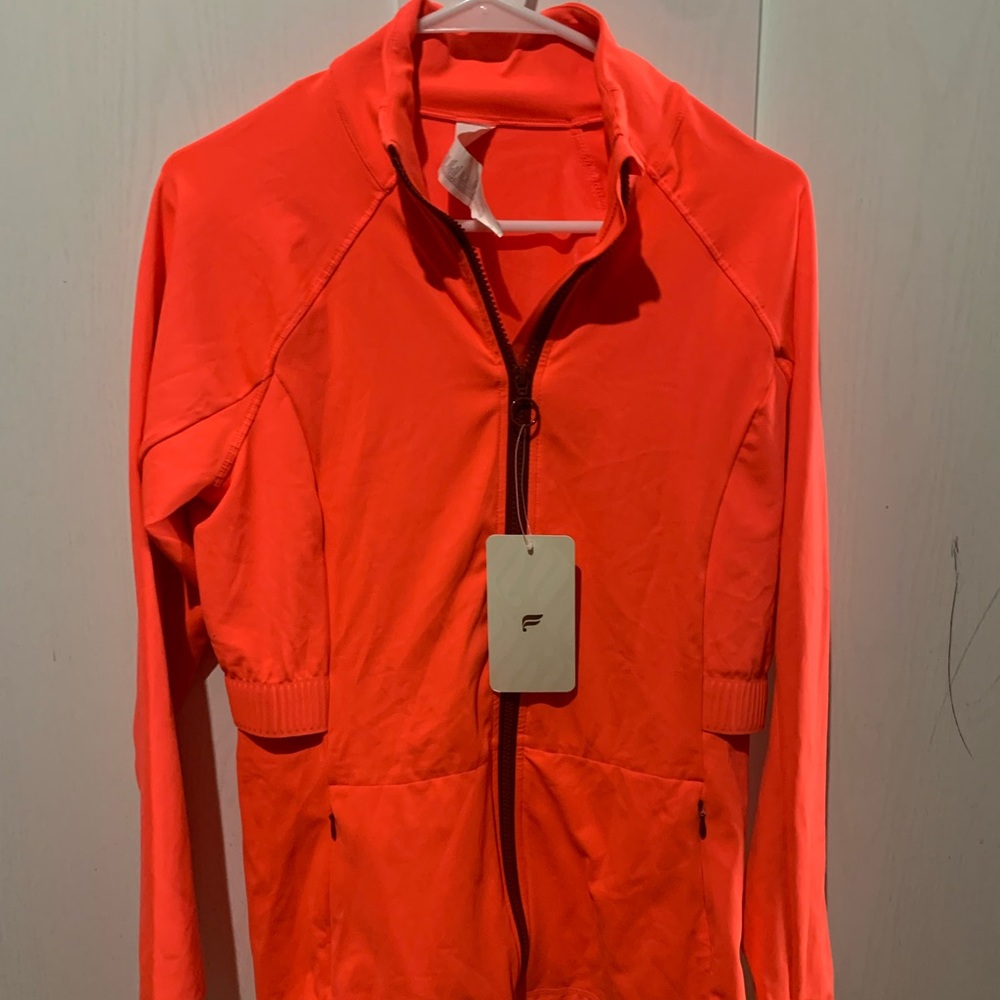 Fabletics Orange Lightweight Athletic Jacket